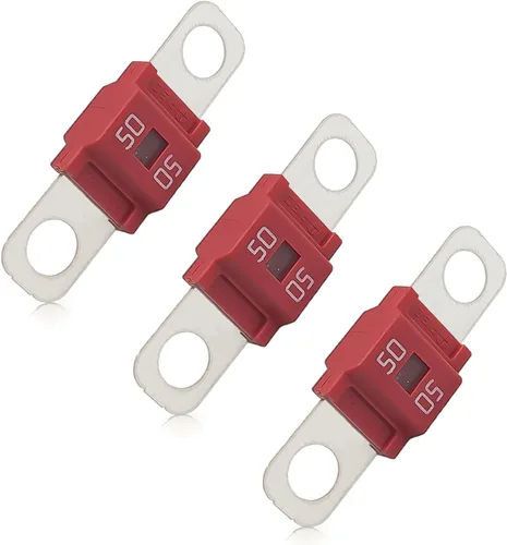 3 piezas de fusibles AMI/Midi, alta corriente de 50A, para coches, autobuses, camiones, caravanas, vehículos de construcción, coche de pasajeros,