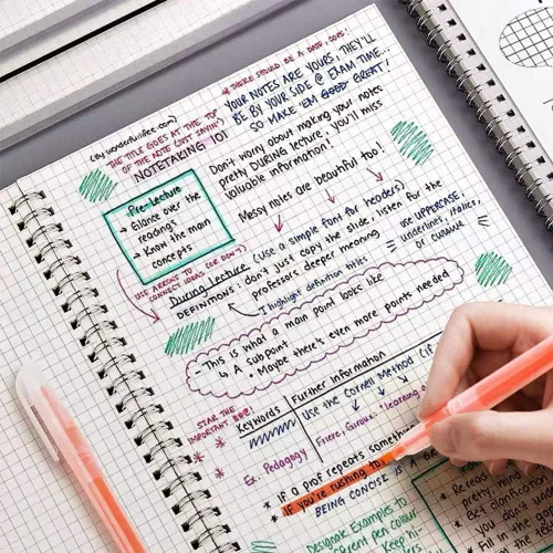 Miniatura 7 de Paquete de 3 cuadernos de gráficos en espiral A5 con papel grueso de 120 gsm, cuaderno de espiral con tapa dura de plástico y cierre de banda