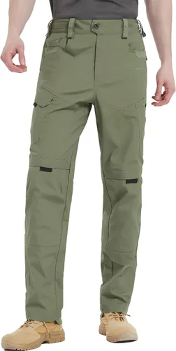 HARD LAND Pantalones tácticos para hombre, pantalones cargo elásticos flexibles resistentes al agua, ligeros, EDC para senderismo, trabajo al aire