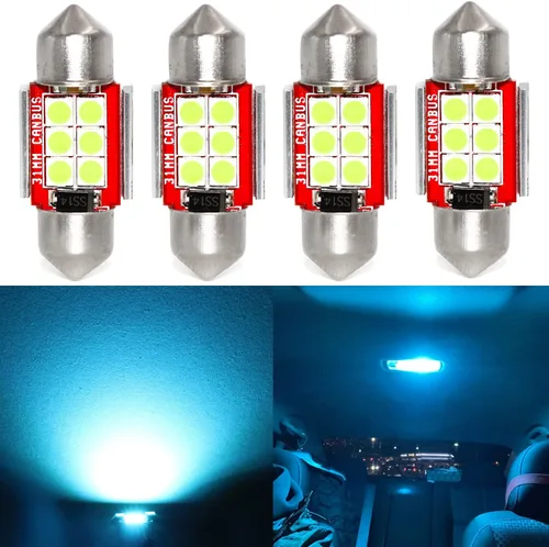 Miniatura 8 de Phinlion - Bombilla LED roja superbrillante DE3021 3030 6-SMD, Festoon 1.25" 31 mm, DE3175 DE3022, bombillas LED miniatura para luz de cortesía