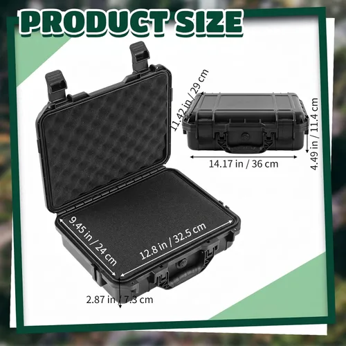 Miniatura 2 de Relaxweex 1 funda rígida impermeable de 8.5 x 6.5 x 3.7 pulgadas con inserto de espuma personalizable para bricolaje, funda protectora portátil