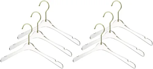 Miniatura 6 de YBM Home Perchas acrílicas transparentes hechas de acrílico transparente para un aspecto y tacto lujosos para armario, perchas de ropa organizan