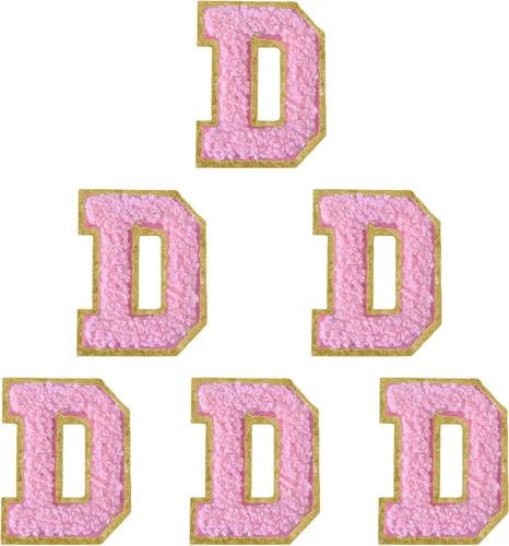 Miniatura 173 de 6 piezas de parches de letras de chenilla autoadhesivas, parches de letras preppy de 2 pulgadas para bolsos, ropa y sombreros, grandes pegatinas