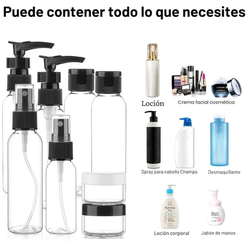 Miniatura 5 de Cosywell Botellas de tamaño de viaje para artículos de tocador, paquete de 13 botellas de aseo aprobadas por la TSA de 2 onzas, kit de viaje a