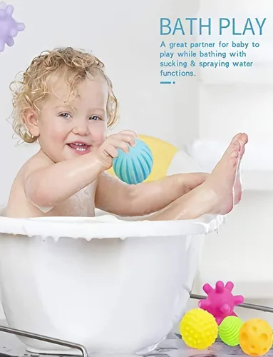 Miniatura 6 de Pelotas sensoriales para bebés y niños, juguetes Montessori suaves para bebés de 6 a 12 meses, juguetes sensoriales para bebés y niños pequeños