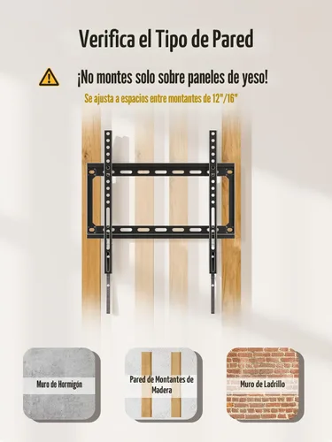 Miniatura 4 de Soporte de pared para TV Mounting Dream fijo para la mayoría de televisores LED, LCD y plasma de 26 a 60 pulgadas, soporte de montaje de pared