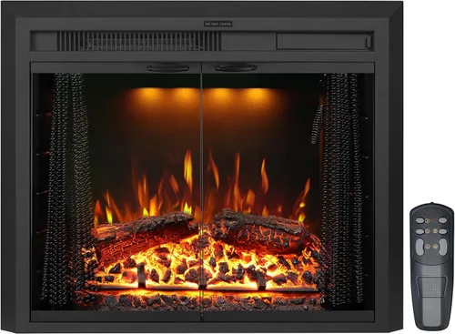 Miniatura 15 de Chimenea Eléctrica, Insertos de Chimenea Eléctrica de 28", Calentador de Chimenea Empotrado con Control Remoto, Colores de Llama Ajustables