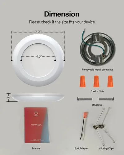 Miniatura 9 de Lumary Luz de disco LED inteligente de 5/6 pulgadas, paquete de 4 unidades, iluminación empotrada inteligente WiFi que cambia de color con anillo