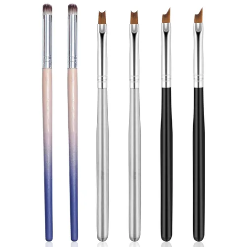 Miniatura 11 de 6 piezas Ombre Nail Brush Wood Nail Pen Ombre Brush para uñas de gel, cepillo degradado de uñas, pinceles de diseño de uñas, kit de pintura de uñas