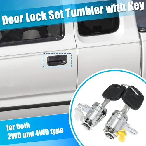 Miniatura 3 de X AUTOHAUX Juego de cilindros para cerradura de puerta con 2 llaves para Toyota Tacoma 1995-2004 DL-107 DL108R Juego