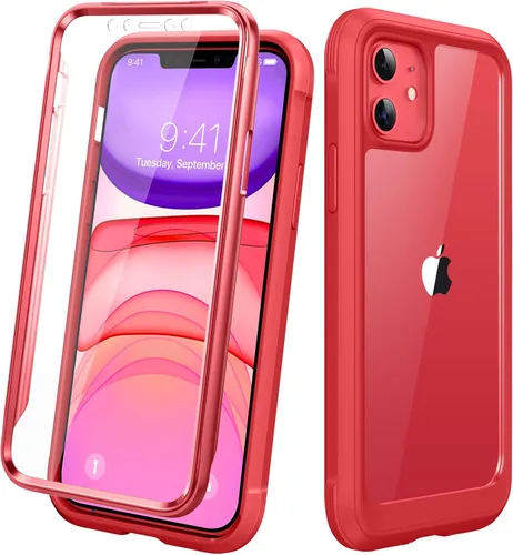 Miniatura 14 de Diaclara - Funda compatible con iPhone 11, carcasa resistente de cuerpo completo con protector de pantalla integrado sensible al tacto y Transparente