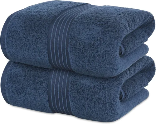 Miniatura 13 de Bliss Casa Paquete de 2 toallas de baño jumbo de algodón de gran tamaño de 35 x 70 pulgadas, ultrasuaves y altamente absorbentes, de secado rápido