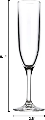 Miniatura 7 de DRINIQUE Copas de champán irrompibles (juego de 4) 6oz clásicas inastillables, reutilizables, copa de champán - transparente