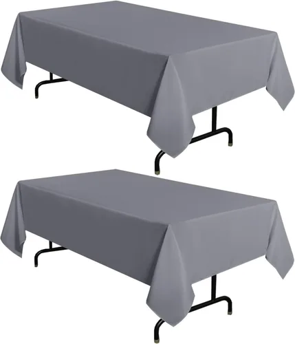 Miniatura 53 de sancua - Paquete de 2 manteles cuadrados de poliéster, de 54 x 54 pulgadas, resistentes a las manchas y a las arrugas, lavables, para mesas de Beige