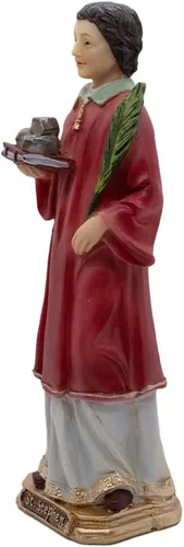Miniatura 2 de VILLAGE GIFT IMPORTERS Estatua de San Esteban Santo patrón de los diáconos, albañiles y albañiles de piedra Decoración cristiana para el hogar