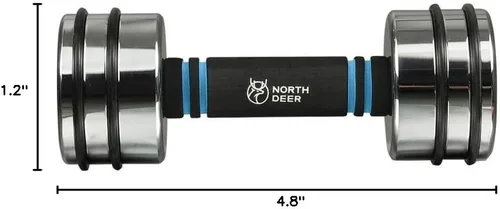 Miniatura 7 de Northdeer Mancuernas de Acero Ultracompactas y Ajustables Cromadas con Asas de Espuma 5 libras, 10 libras, 15 libras, 20 libras, 30 libras, 50