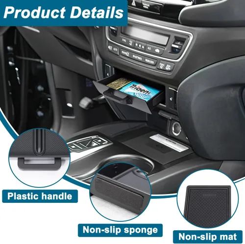 Miniatura 6 de PIMCAR Bandeja extraíble para 2016-2022 Honda Pilot/2017-2026 Honda Ridgeline/2019-2025 Honda Passport Organizador de consola central Caja