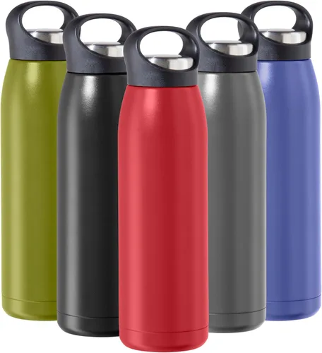 Miniatura 12 de OGGI Freestyle - Botella de agua aislada de acero inoxidable, doble pared aislada al vacío, termo de viaje, 23 onzas (23.0 fl oz), color negro