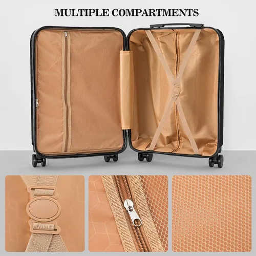 Miniatura 5 de Juego de 4 piezas de equipaje con ruedas giratorias Maleta de viaje rígida y ligera 16" 20" 24" 28