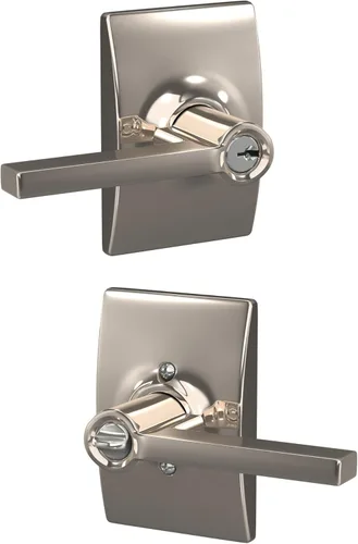 Miniatura 47 de Schlage F10 LAT 626 CEN Latitude - Manilla de puerta con moldura Century, cerradura de paso para pasillo y armario, cromo satinado