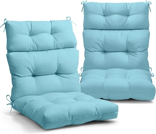 Miniatura 28 de EAGLE PEAK Cojín Acolchado para Silla de Patio con Respaldo Alto para Exteriores/Interiores, Juego de 1, 46'' x 22'', Azul Claro