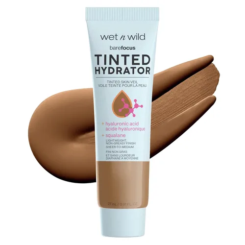 wet n wild - Enfoque sin maquillaje, hidratante entintado, velo entintado para piel, cobertura ligera y acumulable con ácido hialurónico y escualano