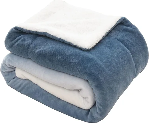 Miniatura 7 de Manta Elegant Comfort, reversible de sherpa y franela, ultrasuave, difusa, acogedora y afelpada - ligera y decorativa para todas las estaciones, 50