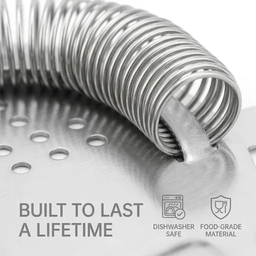 Miniatura 5 de Hawthorne - Colador de cóctel profesional de acero inoxidable 304 de grado alimenticio con resorte de alta densidad, colador ergonómico para bebidas