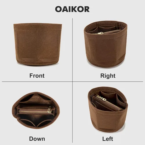 Miniatura 3 de Organizador de fieltro para bolsos, organizador de bolsa con múltiples bolsillos, organizador de bolsas para bolsa LV Cannes (fieltro marrón)