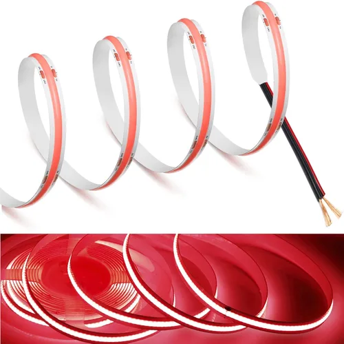 Miniatura 17 de MDee】Tira de luces LED COB de 3000K blanco cálido 1.64 pies/0.5m 5V cinta de luces LED flexibles CRI 90+ 800LM/m 320LEDs/m para decoración
