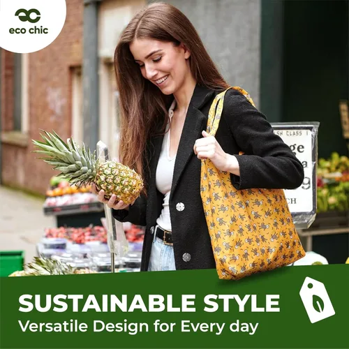 Miniatura 2 de ECO CHIC Bolsas plegables reutilizables para comestibles, bolsa de compras ligera, reciclada y reutilizable, bolsa plegable impermeable Gafas Gatos