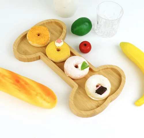 Miniatura 2 de Bandeja de servir para perros, suministros para fiesta de cumpleaños, bandeja para servir huesos, tabla de cortar de madera, plato de dulces