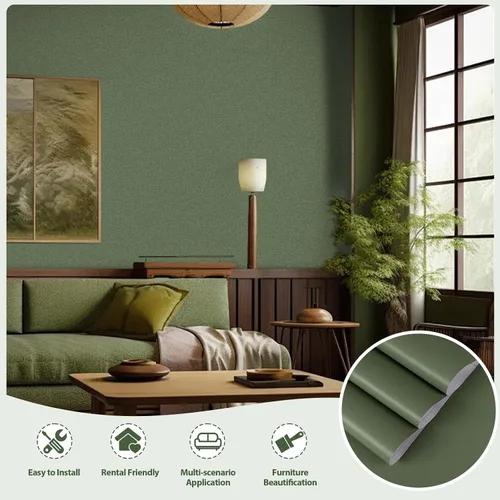 Miniatura 2 de Abyssaly Contact Papewallpaperr - Papel tapiz autoadhesivo impermeable para encimeras, gabinetes de cocina, baño (verde, 17.7 x 118 pulgadas)