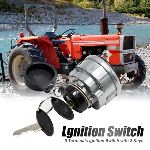 Miniatura 2 de Interruptor de llave de encendido, interruptor de encendido de 5 terminales de reemplazo para tractor Ford New Holland Shibaura 1000 1100 1110 1200