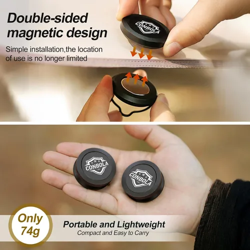 Miniatura 5 de Ganchos magnéticos fuertes para camping, accesorios de tienda de campaña, 2 ganchos magnéticos con 2 ganchos en S para tienda de campaña, colgador