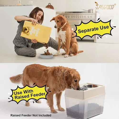Miniatura 5 de JASGOOD Comedero lento para perros, cuenco de rompecabezas reducido para comederos elevados de mascotas, cuenco interactivo de repuesto elevado