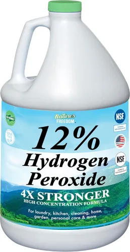 Nature's Freedom 12% de peróxido de hidrógeno, H2O2 de grado alimenticio y agua purificada solamente, solución de 1 galón
