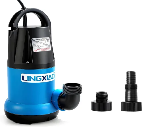Bomba de Agua Sumergible 3/4 HP Bomba de Sumidero Termoplástica Portátil Bomba Utilitaria de Alto Flujo Remoción de Agua para Drenaje de Piscina,