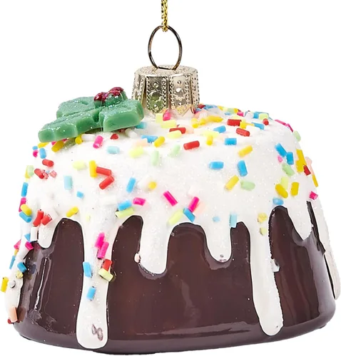 Adornos de vidrio 3D para árbol de Navidad - Adornos de árbol de Navidad de pastel de chocolate para decoración de Navidad para decoración del hogar