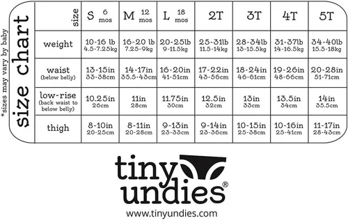 Miniatura 2 de Tiny Undies Ropa interior para bebé, unisex, paquete de 3
