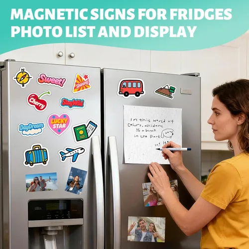 Miniatura 5 de 50 hojas brillantes impresas en papel magnético a granel para impresora de inyección de tinta, haz fotos para refrigerador, 13.5 mil, 8.5 x 11