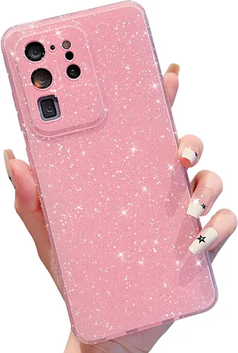 Miniatura 125 de MINSCOSE Compatible con Samsung Galaxy S22 Plus Case, Bonito Color Neón Brillante, con Purpurina Brillante Delgada Resistente a Golpes de Silicona