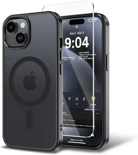 Miniatura 163 de Funda para iPhone 11 con protector de pantalla, compatible con MagSafe, ultra delgada, translúcida, mate, a prueba de golpes, color negro
