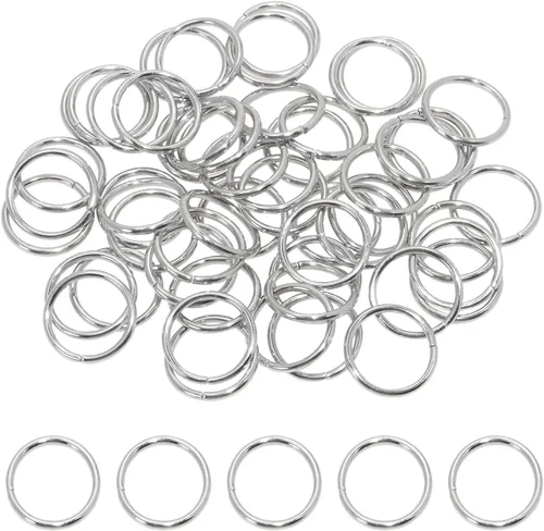 Miniatura 11 de Shapenty Anillos abiertos de acero inoxidable, conectores gruesos y divididos para llavero, collar, pulsera, aretes, colgante, joyería, hallazgo