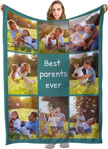 Miniatura 22 de Manta personalizada con imagen, manta de fotos personalizada, manta personalizada, regalos personalizados para novio, novia, mamá