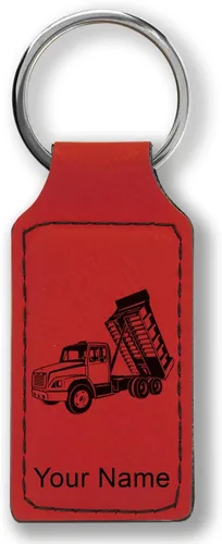Miniatura 22 de LaserGram Llavero rectangular, camión volquete, grabado personalizado incluido