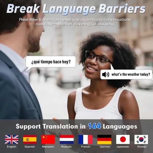 Miniatura 3 de Lentes inteligentes AI para hombres y mujeres con GPT de chat, lentes de traducción Bluetooth (más de 165 idiomas y acentos), lentes que cambian
