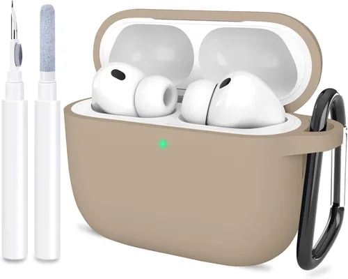 Miniatura 36 de Compatible con AirPods Pro 3, funda protectora de silicona suave con kit de limpieza de llavero para mujeres y hombres para Apple AirPods Pro de 3ª