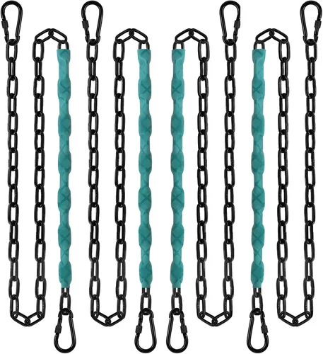 Miniatura 9 de Cadena de silla colgante de 64 pulgadas (2) + 4 eslabones rápidos gratis, rodamiento de carga de 1000 libras, columpios para patio