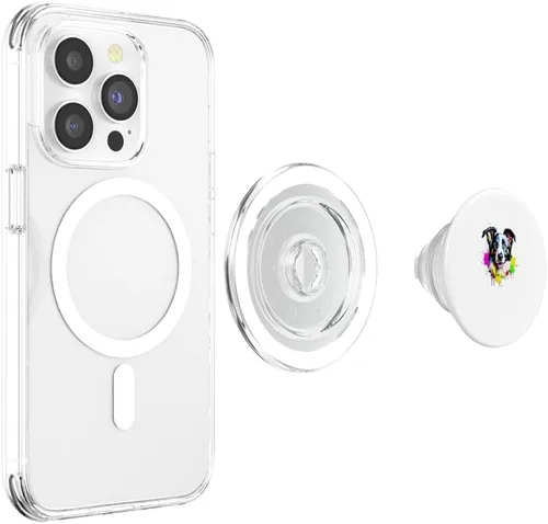 Miniatura 4 de Border Collie Pop Art & Splash Art Border Collie PopSockets MagSafe PopGrip for iPhone